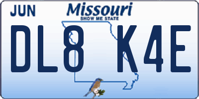MO license plate DL8K4E