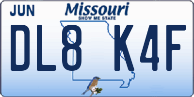 MO license plate DL8K4F