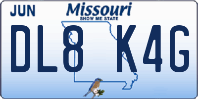 MO license plate DL8K4G