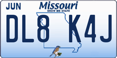 MO license plate DL8K4J