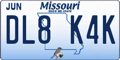 MO license plate DL8K4K