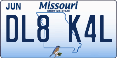 MO license plate DL8K4L