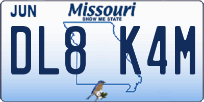 MO license plate DL8K4M