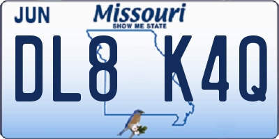 MO license plate DL8K4Q