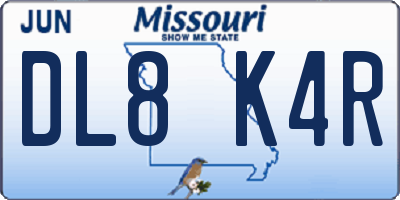 MO license plate DL8K4R