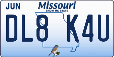 MO license plate DL8K4U