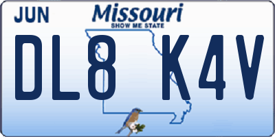 MO license plate DL8K4V