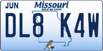 MO license plate DL8K4W