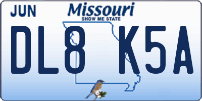 MO license plate DL8K5A
