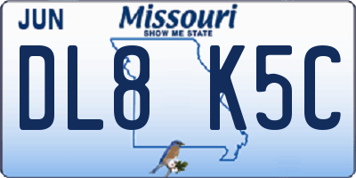 MO license plate DL8K5C