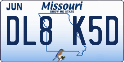 MO license plate DL8K5D