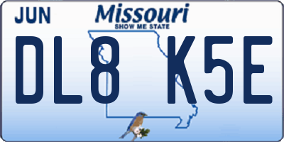 MO license plate DL8K5E