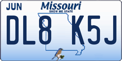 MO license plate DL8K5J
