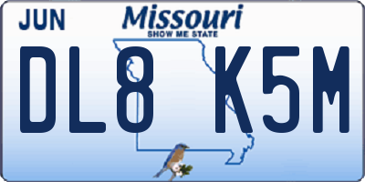 MO license plate DL8K5M