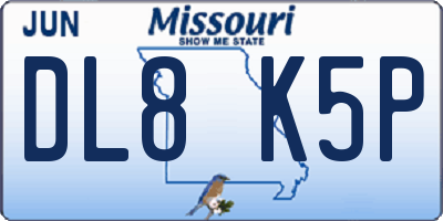 MO license plate DL8K5P