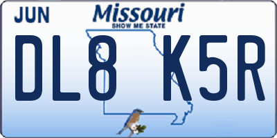 MO license plate DL8K5R