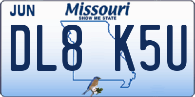 MO license plate DL8K5U