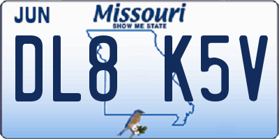 MO license plate DL8K5V