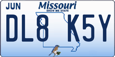 MO license plate DL8K5Y