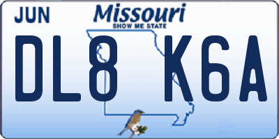 MO license plate DL8K6A