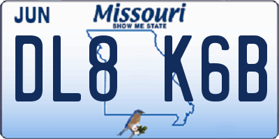 MO license plate DL8K6B