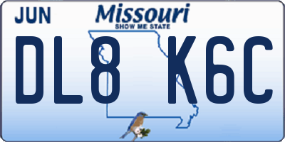 MO license plate DL8K6C