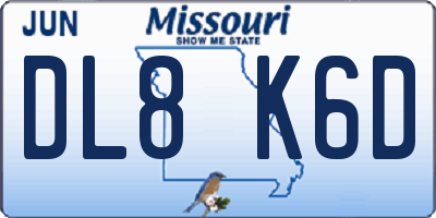 MO license plate DL8K6D