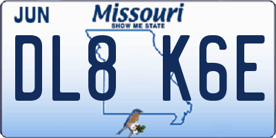 MO license plate DL8K6E