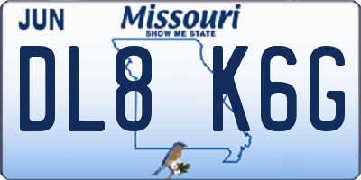 MO license plate DL8K6G