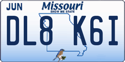 MO license plate DL8K6I