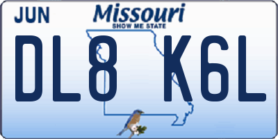 MO license plate DL8K6L