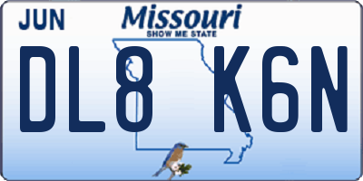 MO license plate DL8K6N