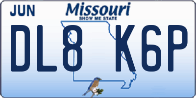 MO license plate DL8K6P