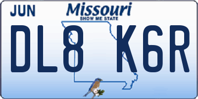 MO license plate DL8K6R