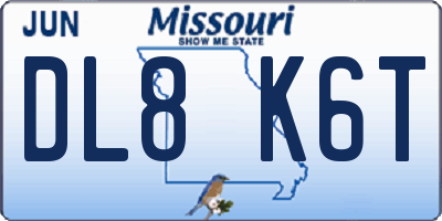 MO license plate DL8K6T