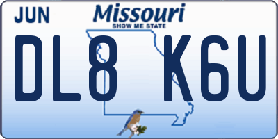 MO license plate DL8K6U