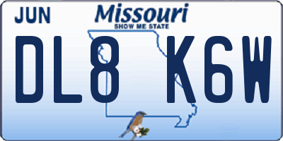MO license plate DL8K6W