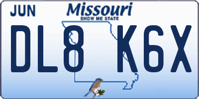 MO license plate DL8K6X