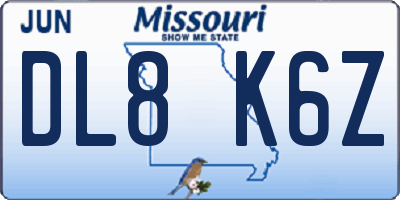 MO license plate DL8K6Z
