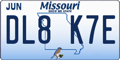 MO license plate DL8K7E