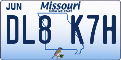 MO license plate DL8K7H