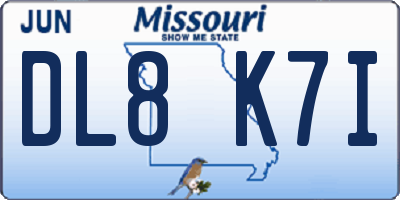MO license plate DL8K7I