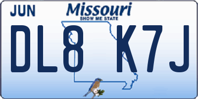 MO license plate DL8K7J