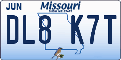 MO license plate DL8K7T