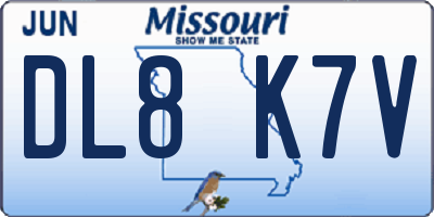 MO license plate DL8K7V
