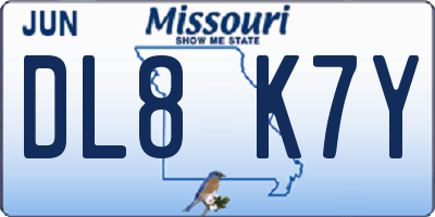MO license plate DL8K7Y