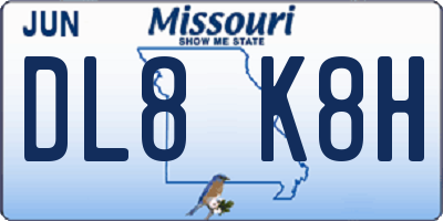 MO license plate DL8K8H