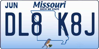 MO license plate DL8K8J