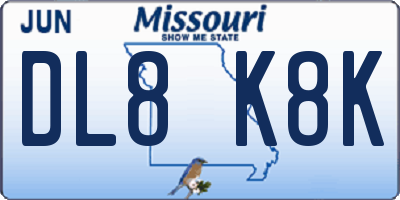 MO license plate DL8K8K