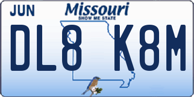 MO license plate DL8K8M